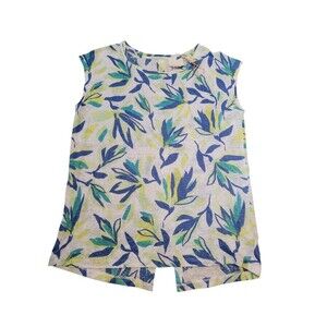 NWT Women's Size Small Cynthia Rowley Linen Sleeveless Shirt Button Down Back